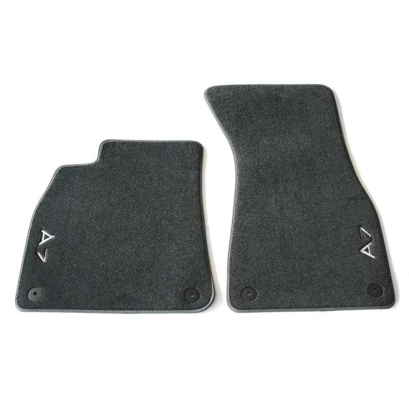 Audi 4K8061275MNO Premium Velour Textile Floor Mats 2-Piece Front Black Fabric Mats Textile Floor Mats with A7 Lettering