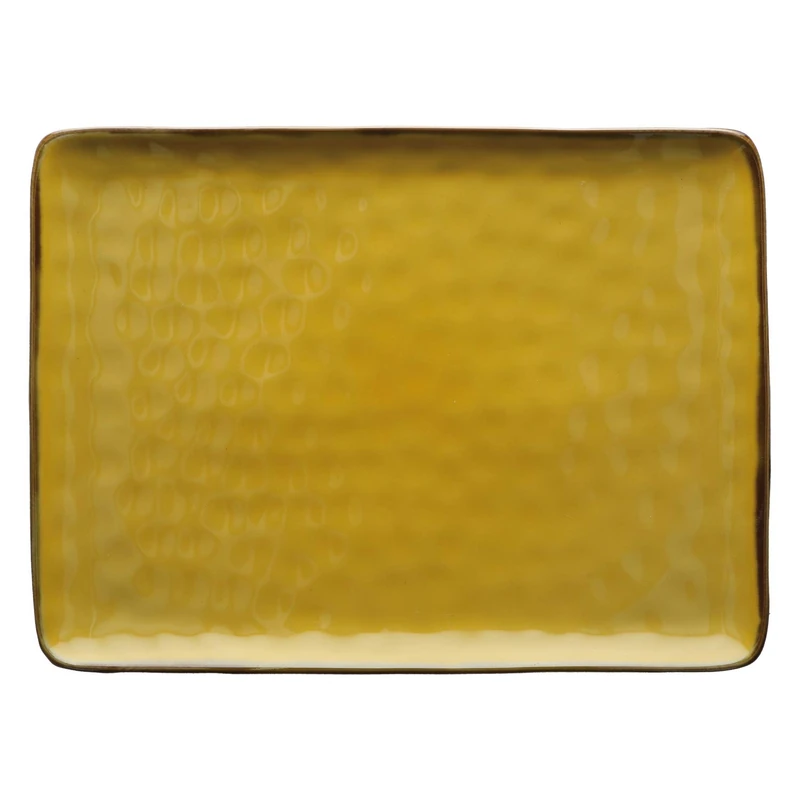 Rose & Tulipani – Rectangular Tray Ochre – Home Furniture, Kitchen Furnishings – Colour Concert Range – Kitchen Accessories – Stoneware – Diameter 36.5 cm - Image 1