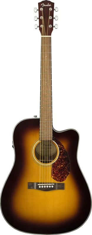 Fender CD-140SCE Dreadnought Electro Acoustic Guitar, Sunburst, includes a Hardshell Guitar Case, Comes with Free Virtual Lessons