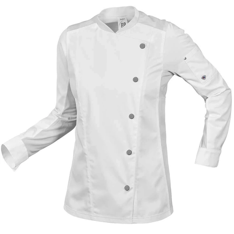 BP 1594-485-21-2XL, Women's chef's jacket, Long sleeve, piqué inserts and arm-lift system 215,00 g/m², fabric blend white, 2XL