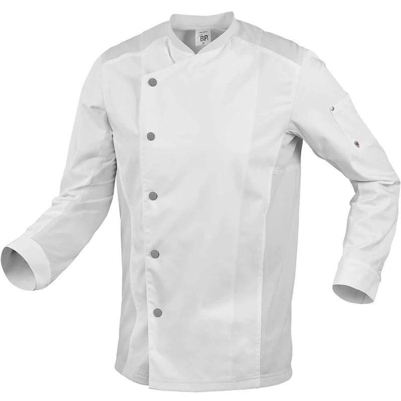 BP 1595-485-21-XL, Men's chef's jacket, Long sleeve, piqué inserts and arm-lift system 215,00 g/m², fabric blend white, XL
