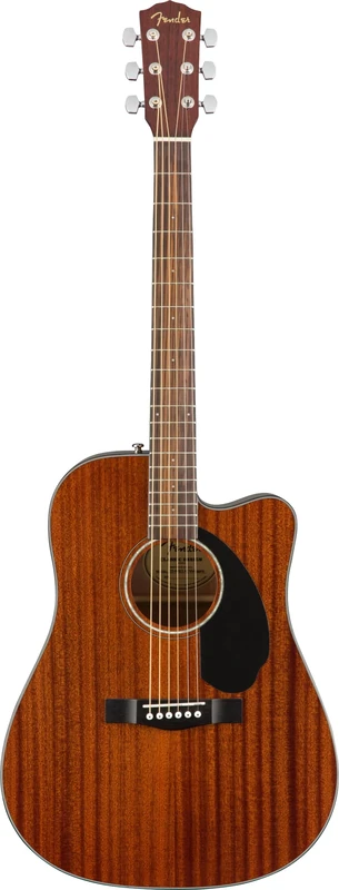 Fender CD-60SCE Dreadnought Electro-Acoustic Guitar, All-Mahogany Body, Suitable for Beginners and Intermediate Guitarists, Includes Complimentary Virtual Lessons