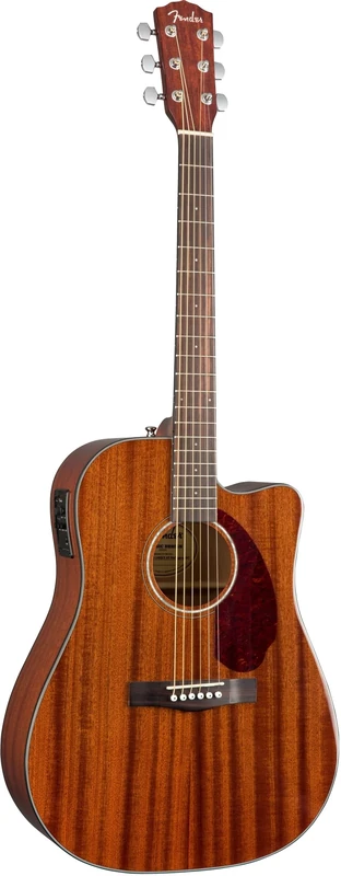 Fender CD-140SCE Dreadnought Electro Acoustic Guitar, All Mahogany, includes a Hardshell Guitar Case, Comes with Free Virtual Lessons