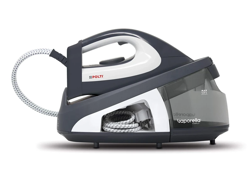 Polti Vaporella Simply VS10.12 Steam Iron Station 6.5 Bar Unlimited Battery Life 120 g/min Steam Outlet Grey and White