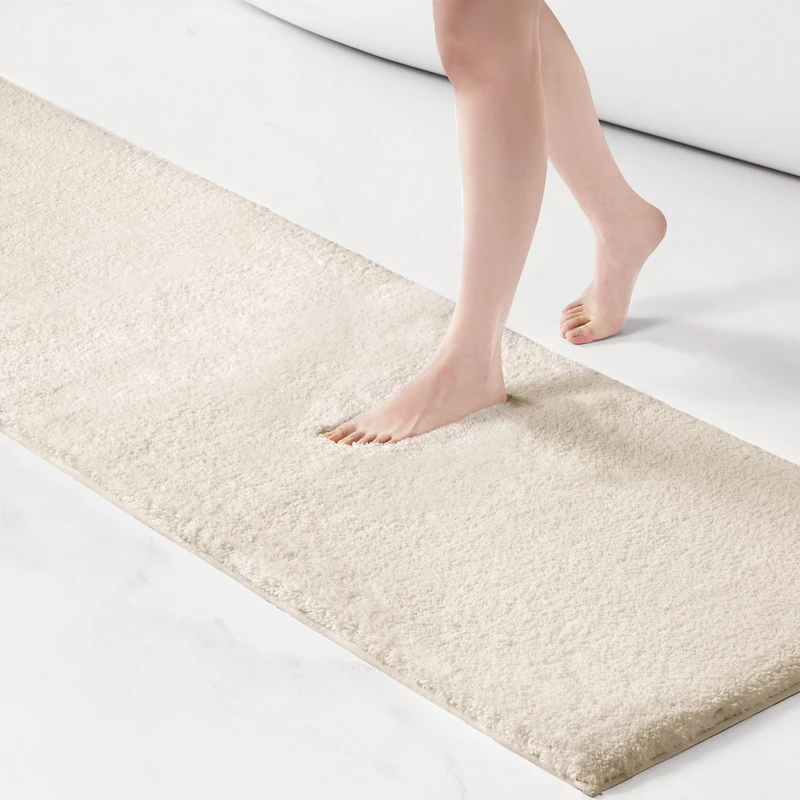 Madison Park Signature Marshmallow Bathroom Rug Non Slip, Luxrurious Plush Bath Mat, Absorbent, Quick Dry, Spa Design Bath Room Décor, 24x72, Taupe - Image 1