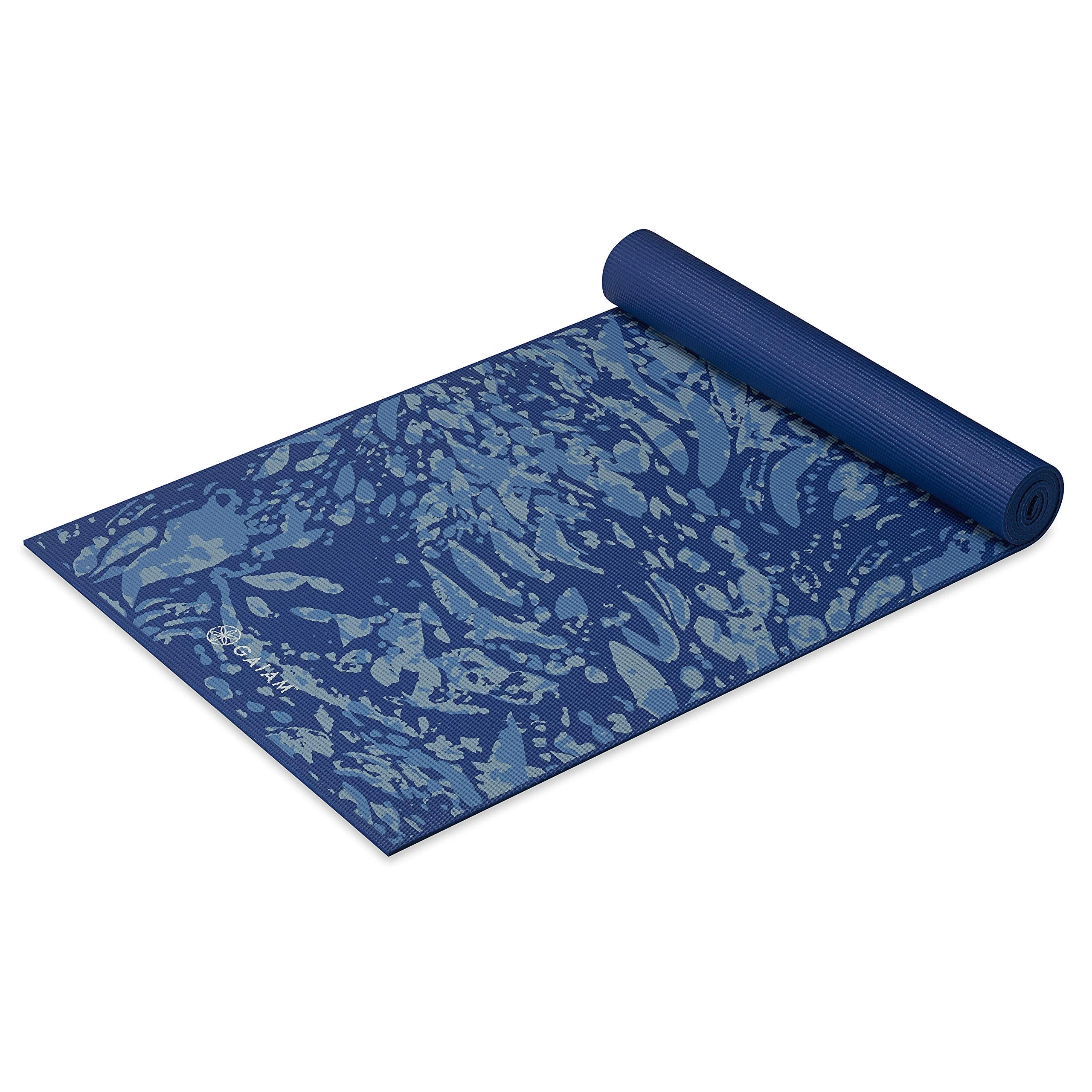Gaiam Yoga Mat Premium Print Extra Thick Non Slip Exercise & Fitness Mat for All Types of Yoga, Pilates & Floor Workouts, Coastal Blue, 68 inch (Long) x 24 inch (Wide) x 6mm (Thick)