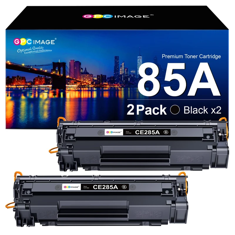 GPC Image 85A Toner Compatible for HP 85A CE285A Black Toner Cartridge for P1102W P1102 P1100 P1106 M1136 M1130 M1132 M1134 M1212 M1212NF M1213NF M1132MFP M1217NFW M1134MFP M1136MFP (Black, 2-Pack)