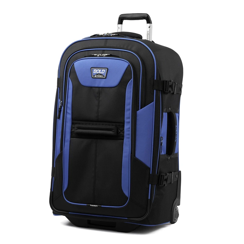 Travelpro Bold-Softside Expandable Rollaboard Upright Luggage, Blue/Black, Checked-Large 28-Inch