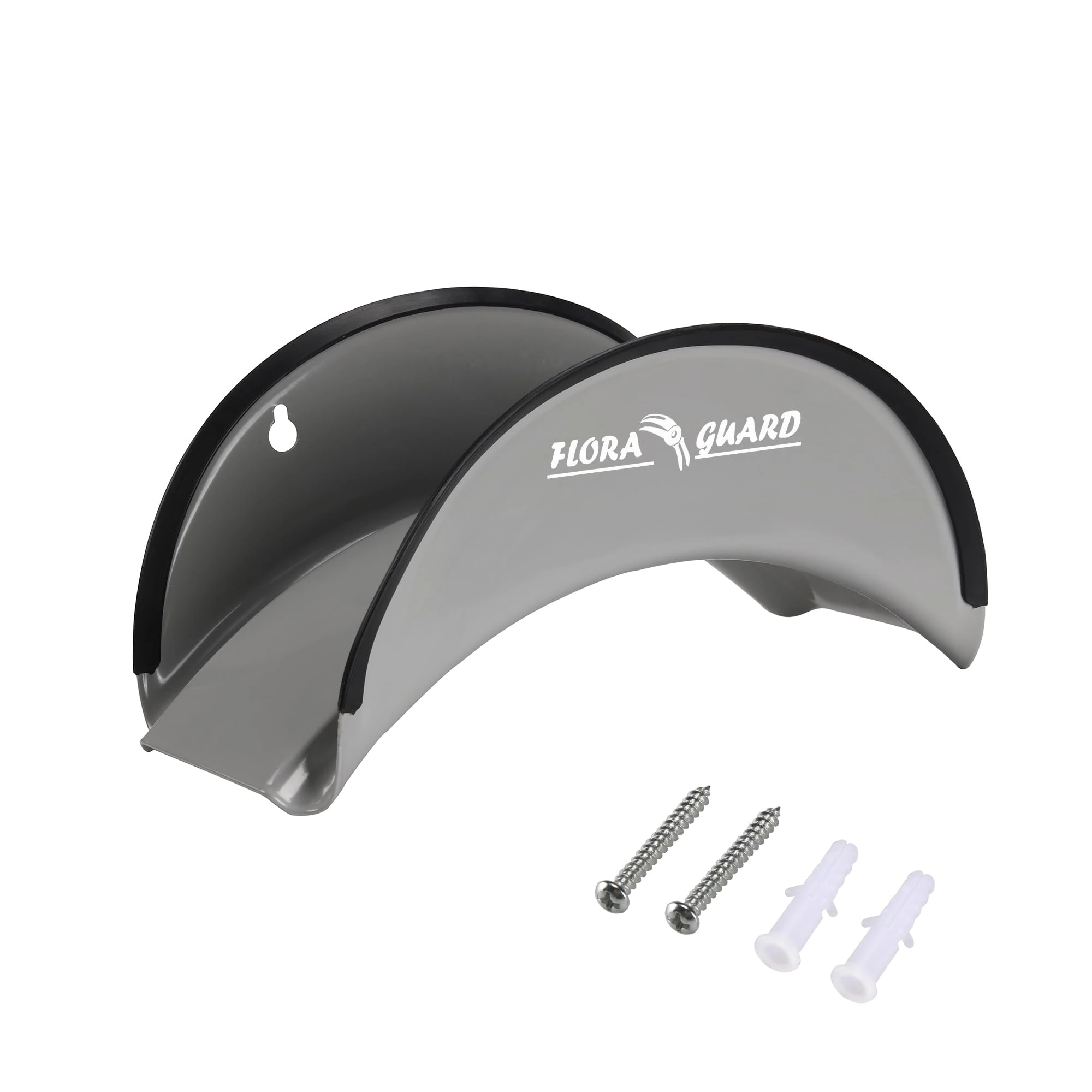 FLORA GUARD Hose Hanger, Wall-Mounted Metal Hose Holder, Anti-Corrosive Hose Bracket for Wall Storage (Grey)