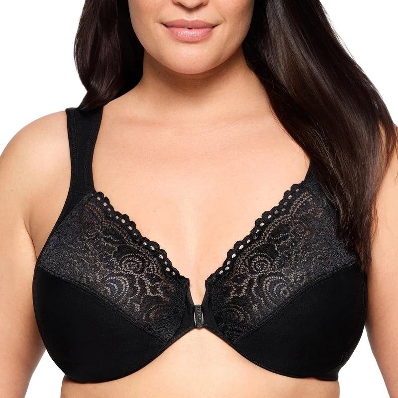 Glamorise Wonderwire Front-Closure Underwire Bra 1245 (Women's & Women's Plus) Black