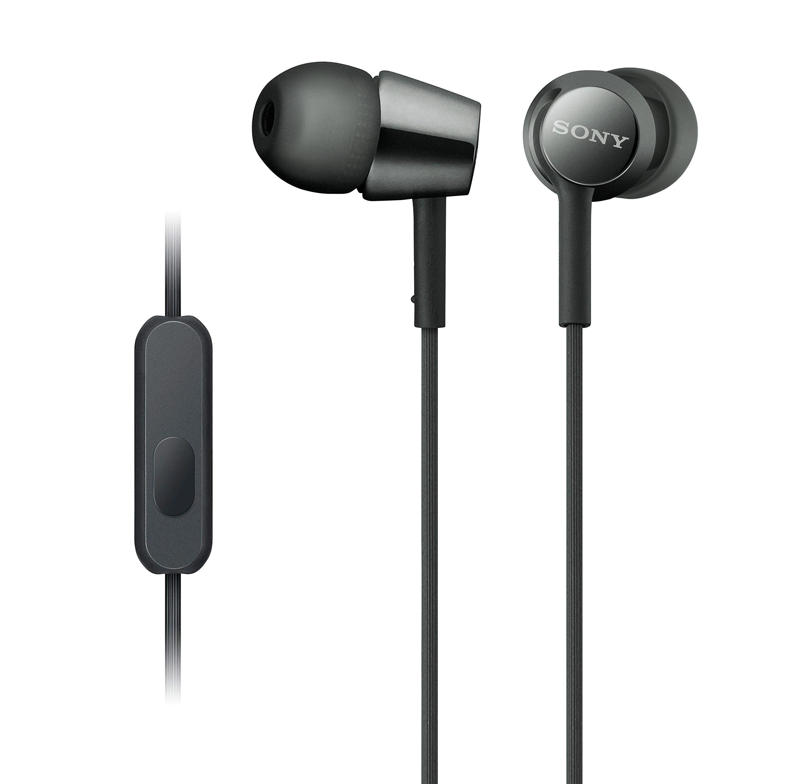 Sony MDR-EX155AP In-Ear Stereo Headphones Earphones BLACK MDREX155AP (Renewed)