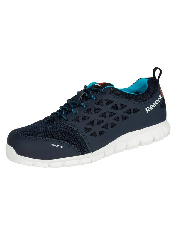 REEBOK WORK IB131S1P Excel Light Athletic Safety Trainer Shoe, Aluminium toe, PR Work Shoe, 41, Navy/Teal