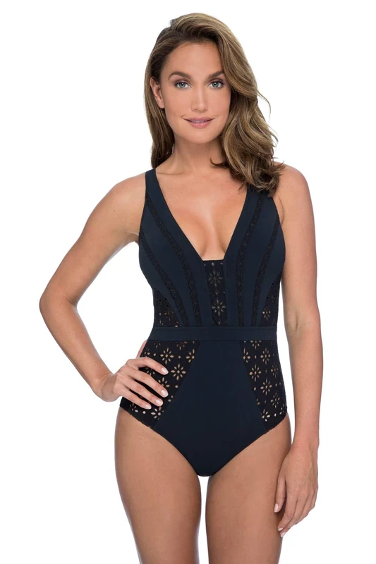 Profile by Gottex Women's Thick Strap V-Neck Cup Sized One Piece Swimsuit