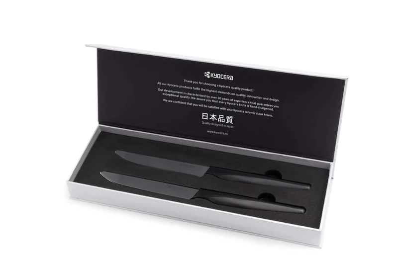 KYOCERA SK-2PC BK EU 2pc Ceramic Steak Knife Set Handle/Black Blade