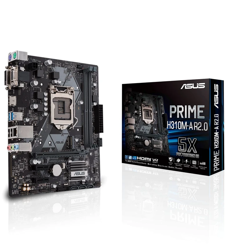 ASUS PRIME H310M-A R2.0 - Motherboard - Micro ATX - LGA1151 Socket - H310 - USB 3.1 Gen 1 - Gigabit LAN - onboard Graphics (CPU required) - HD Audio (8-channel) - Image 1