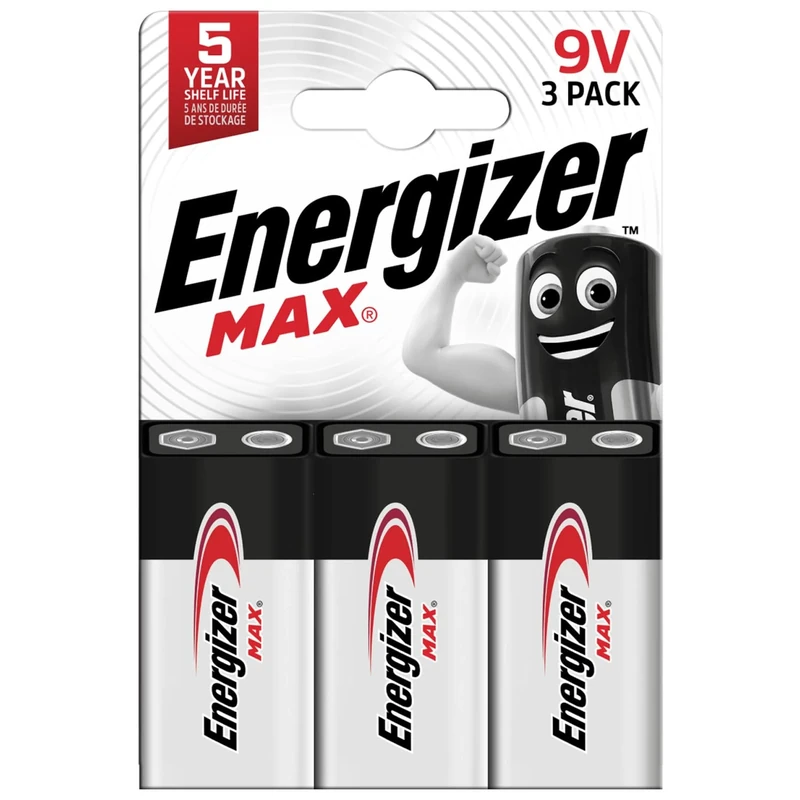Energizer MAX Alkaline 9V Batteries, Pack of 3