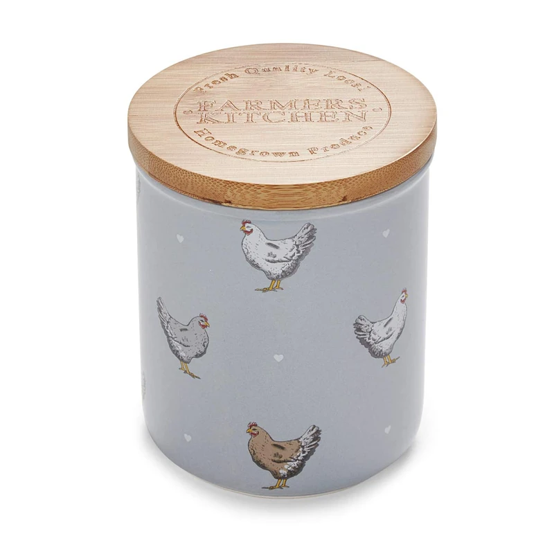 Cooksmart Ceramic Airtight Storage Jars | Storage Jars & Canisters Perfect For Pasta Storage & Rice Storage | Storage Jars With Lids For All Type Of Foods (Farmers Kitchen Blue)