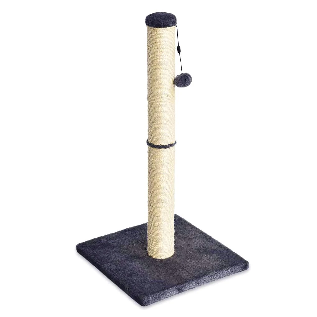 Amazon Basics Cat Scratching Post for Indoor Cats, Standard with Dangling Toy, 80 cm, Grey