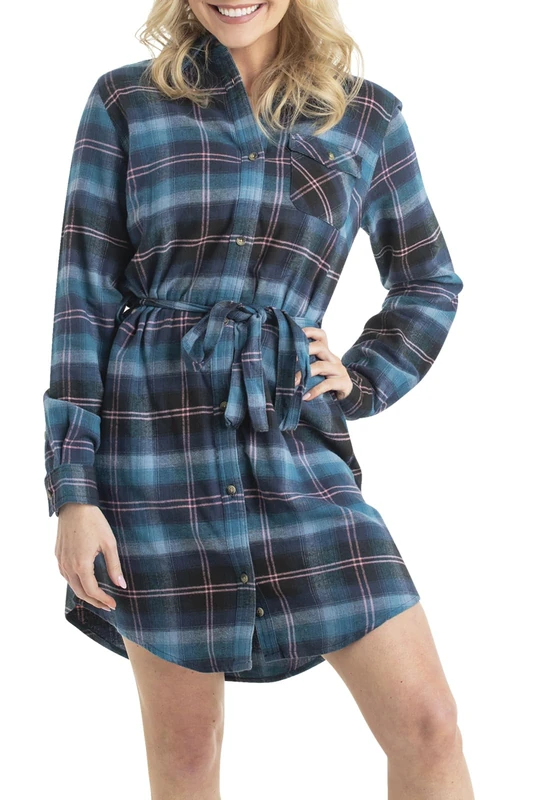 Legendary Whitetails Women's Open Spaces Dress, Pacific Navy Plaid, S - Image 1