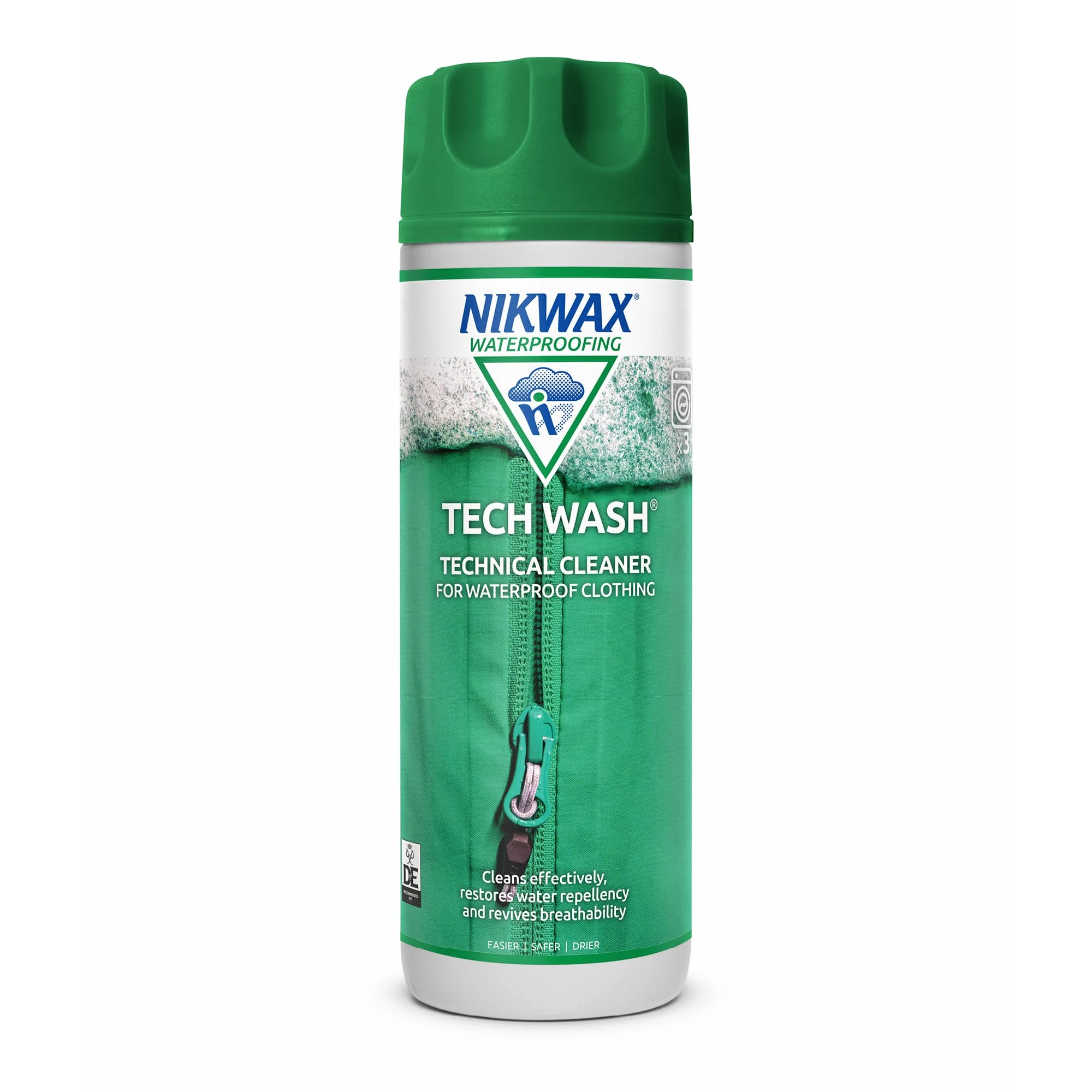 Nikwax TECH WASH Wash-In Cleaner - 300ml, Technical Cleaner and Wash-In Waterproofer for Waterproof Clothing