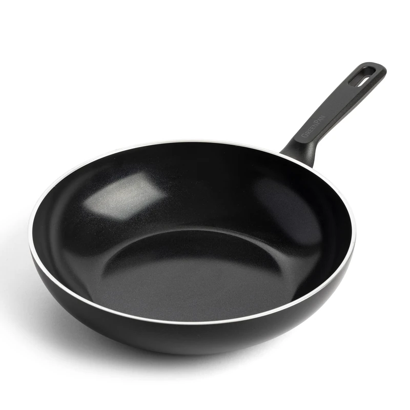 GreenPan Memphis Healthy Ceramic Non-Stick 28cm/3.6 Litre Wok Pan, PFAS Free, Induction, Black - Image 1