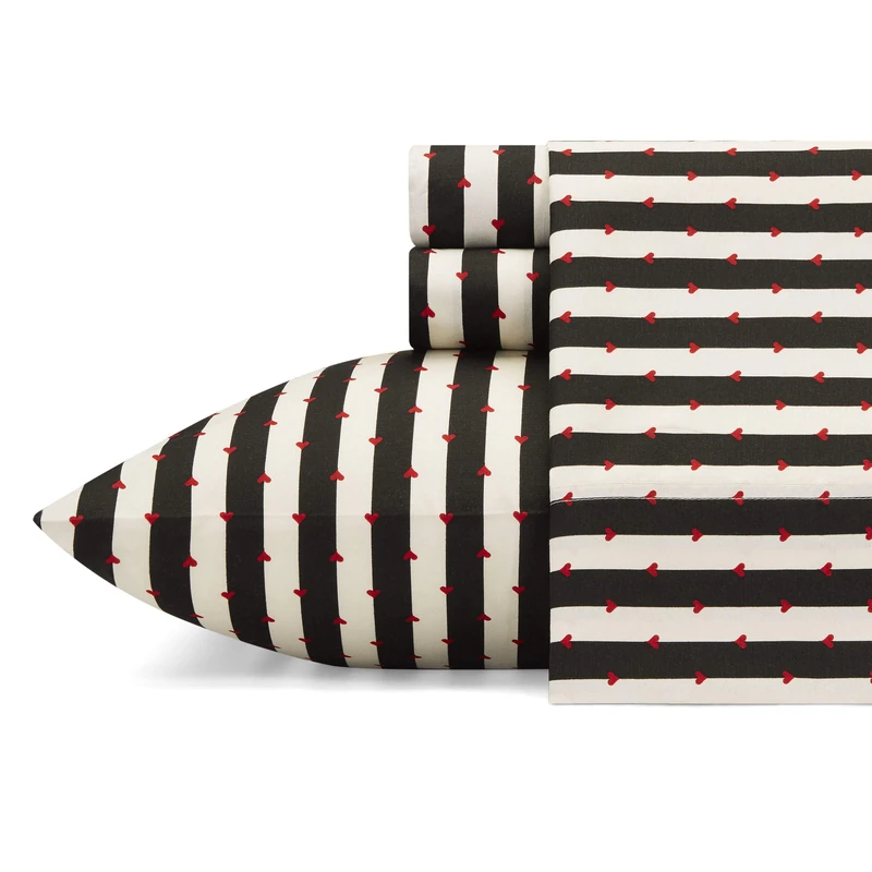 Betsey Johnson - King Sheets, Soft & Lightweight Bedding, Fade & Wrinkle Resistant (Wonderland Stripe, King)