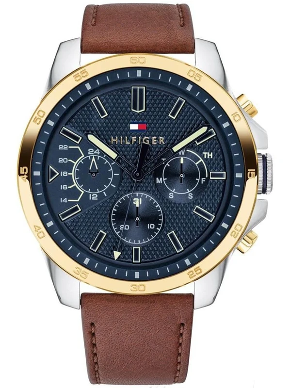 Tommy Hilfiger Analogue Multifunction Quartz Watch for men with Light Brown Leather strap - 1791561 - Image 1