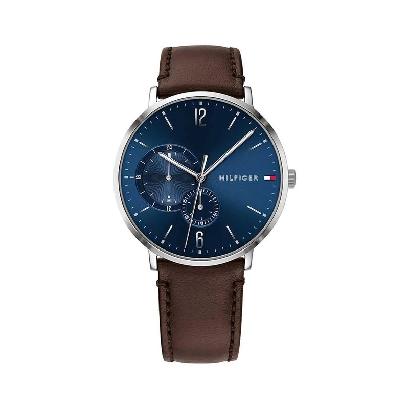 Tommy Hilfiger Analogue Multifunction Quartz Watch for men with Dark Brown Leather strap - 1791508
