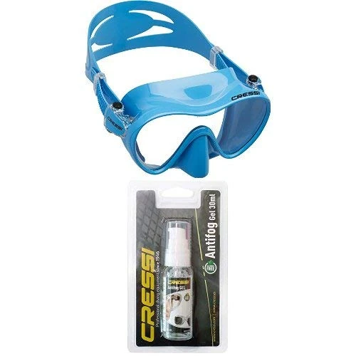 Cressi Adult Unisex F1 Frameless Diving/Snorkeling Mask, Blue with Premium Anti Fog, Gel for Diving Masks/Swim Goggles