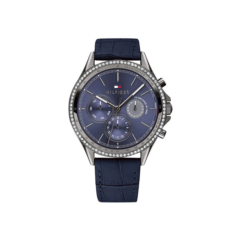 Tommy Hilfiger 1781979 Women's Blue Leather Multifunction Watch - Image 1