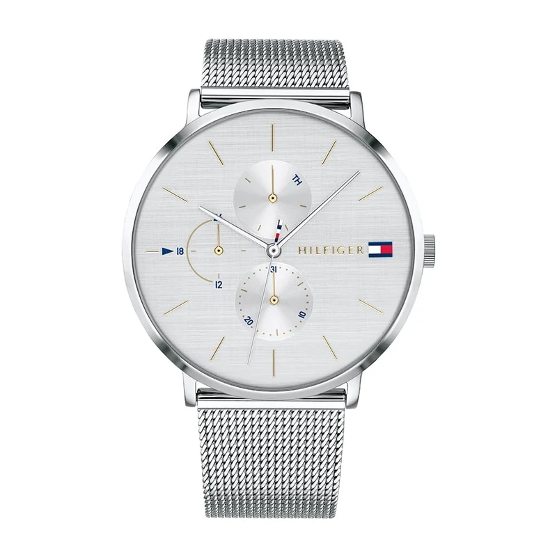 Tommy Hilfiger Analogue Multifunction Quartz Watch for Women with Silver Stainless Steel Mesh Bracelet - 1781942 - Image 1