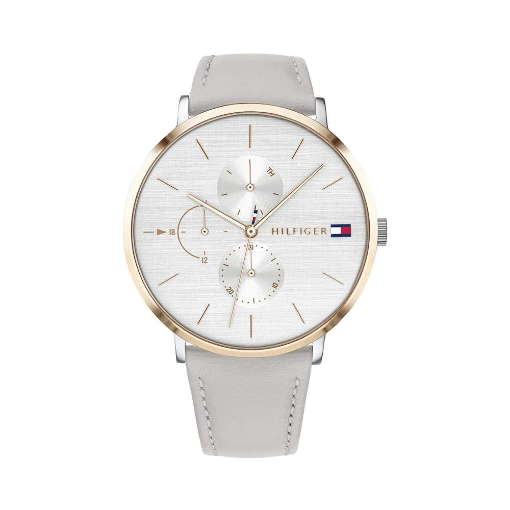 Tommy Hilfiger Analogue Multifunction Quartz Watch for Women with Grey Leather Strap - 1781946