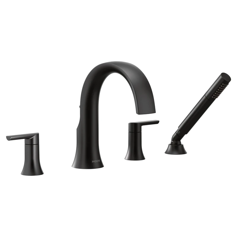Moen TS984BL Doux Collection Roman Tub Faucet, Matte Black