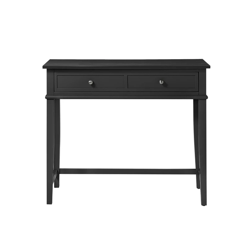 Ameriwood Home Franklin Desk, MDF, Black, (H) 77 x (W) 91 x (D) 46 cm