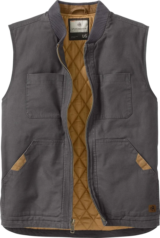 Legendary Whitetails Men's Canvas Cross Trail Vest, Charcoal, XXL