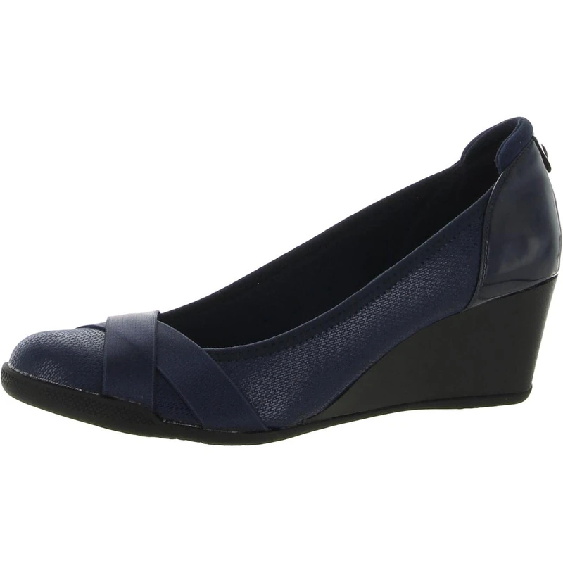 Anne Klein Women's Timeout Wedge Heel Pump, Navy, 3 UK