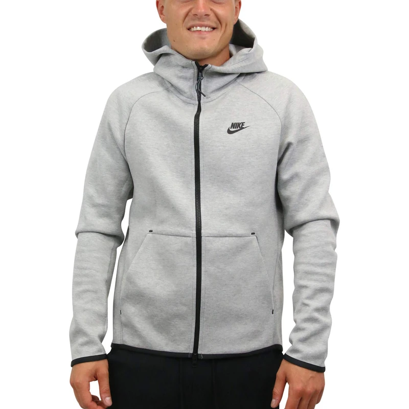 Nike M Nsw Tch Flc Hoodie Fz Sweatshirt - Dk Grey Heather/Black/XXX-Large