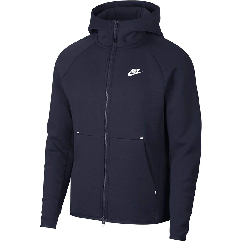 Nike M Nsw Tch Flc Hoodie Fz Sweatshirt - Obsidian/(White), M-T