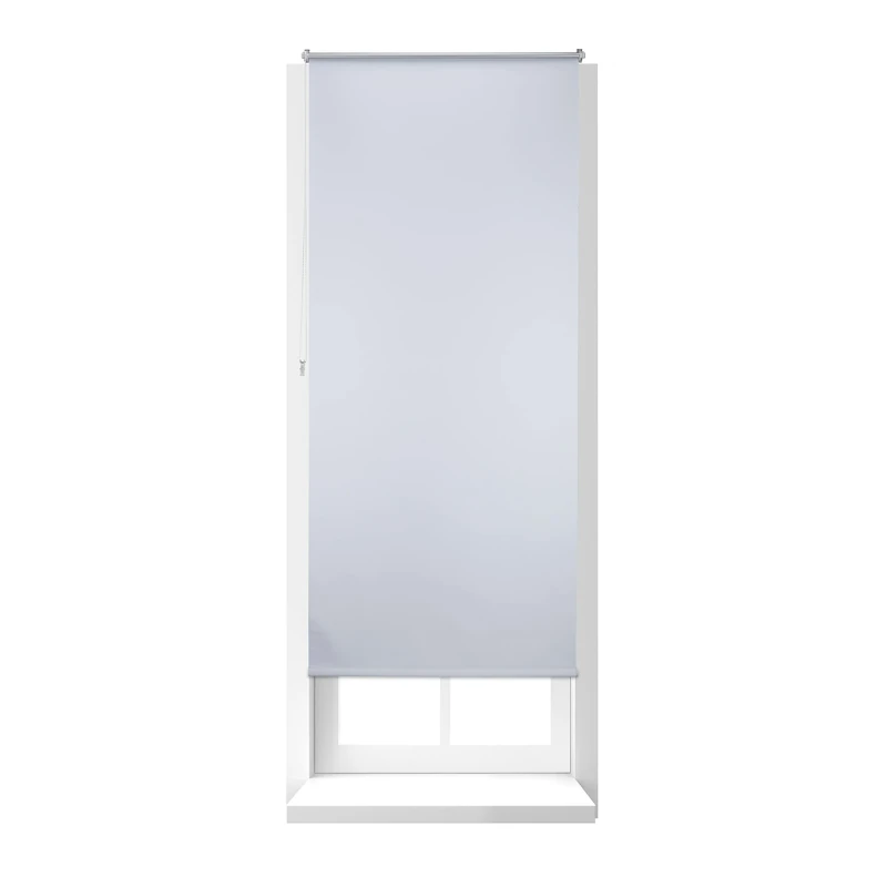 Relaxdays Thermal Blackout Blinds, Heat Protection, Side-Pull Roller Shades, No Drilling, 90x210cm, White