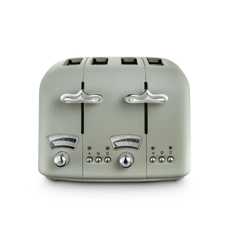 De'Longhi Argento Flora CT04.GR 4 Slice Toaster - Peppermint Green - Image 1