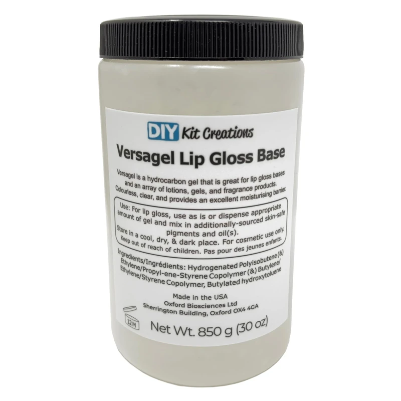 DIY Kit Creations Versagel ME 750 Lip Gloss Base 850g Jar, Vegan, Gluten-free, Colourless Gel (30oz)