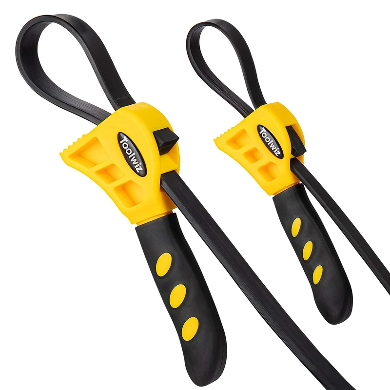 Toolwiz Rubber Strap Wrench Set for Pipes Below 6" (150mm) & 4" (100mm) – Reinforced Adjustable Wrench for Plumbing, Jar Opening, and Light DIY Tasks - Image 1