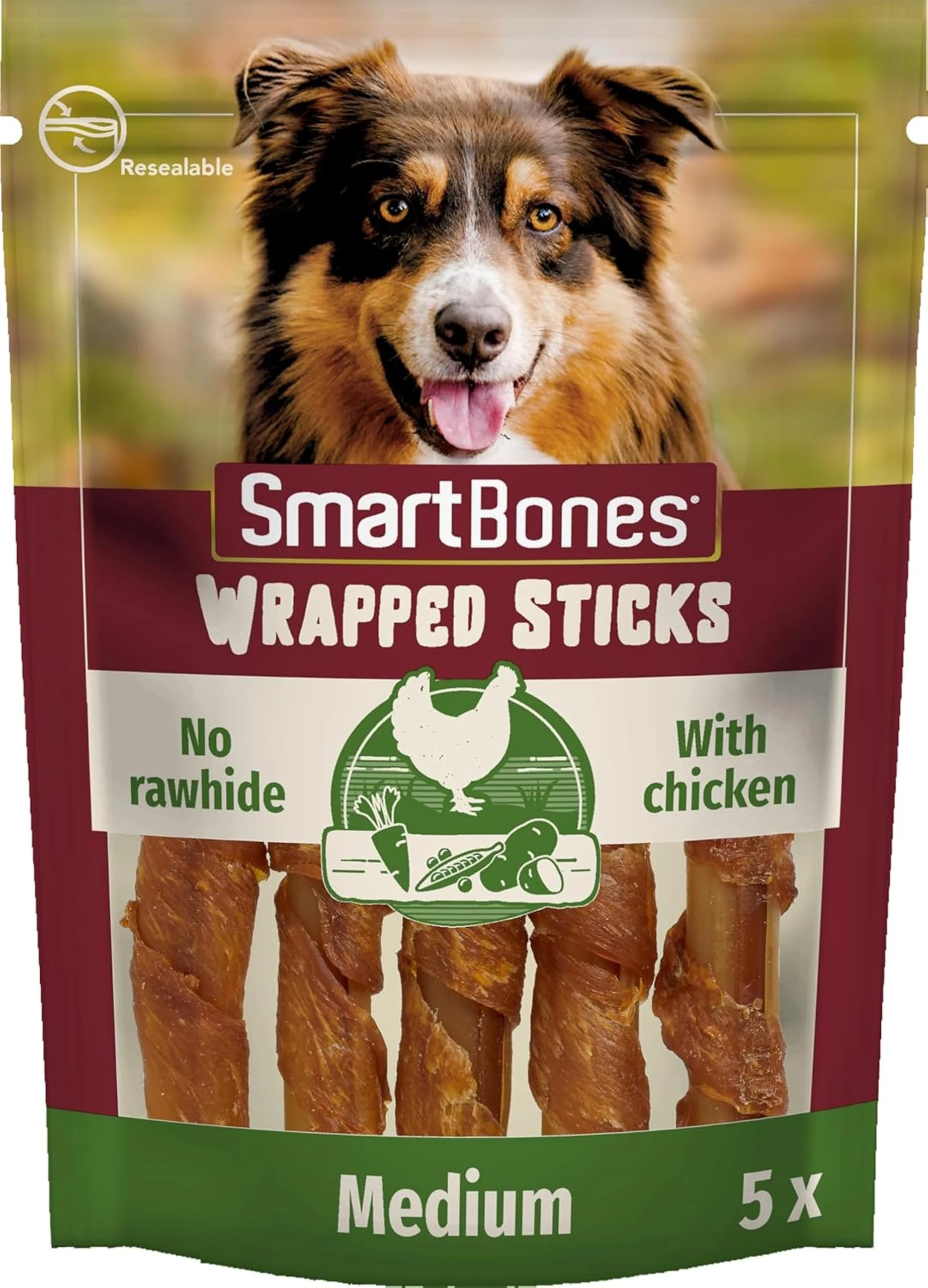 Smartbones 5 Chicken Wrapped Sticks Rawhide Free Chew Dog Treats