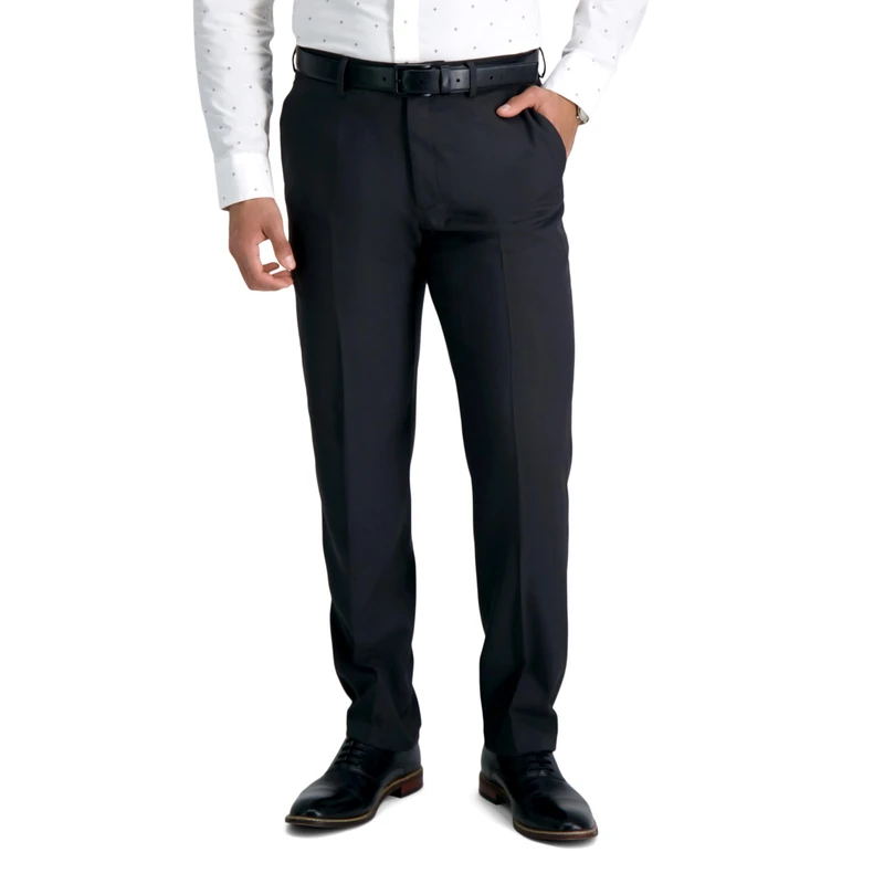 Haggar Men's Premium Comfort Dress Pant-Straight Fit Flat Front (Regular and Big & Tall Sizes), Charcoal, 32W x 32L