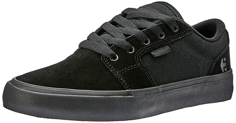 Etnies Barge LS – Classic Skate Look, Slim Vulcanized Silhoutte, Hefty Armored Collar, Reinforced Vulc, Cushioned Fit, Everyday Sneakers Black