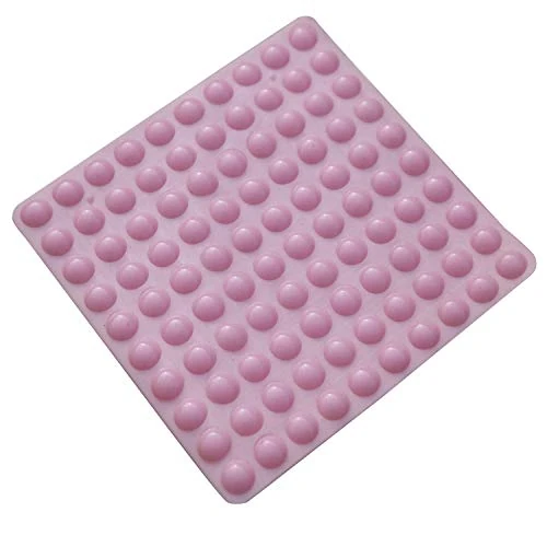 100 Pieces Rubber Feet Pads Adhesive Buffer Pads Door Bumpers Self Stick Noise Dampening Pads Small Clear Soft Close Cabinet & Furniture Bumpers 9 mm Diameter x 3 mm (Pink)