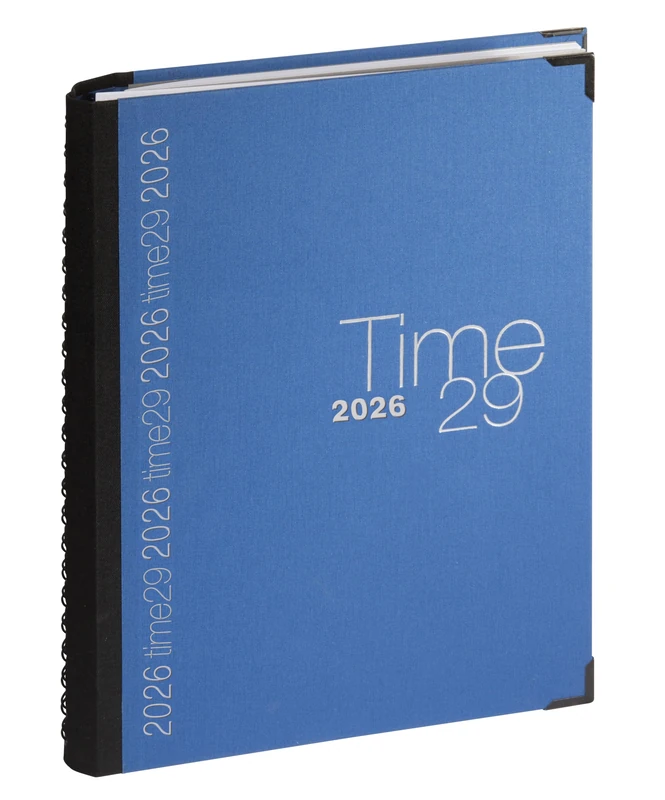 Exacompta - 296122E - Time 29S Spiral Lined Canvas Daily Diary - 21 cm x 29.7 cm - January 2025 to December 2025 - Blue