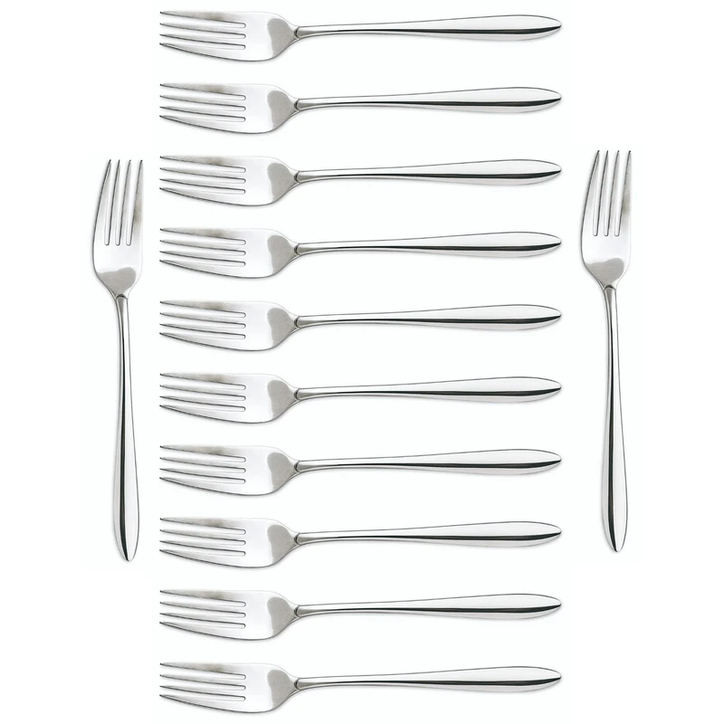Arcos Series Berlin - Box 12 Pieces Table Fork - Monoblock of one Piece Stainless Steel 18/10 and 200 mm (7.87 Inch) Silver Colour (12 Piece)