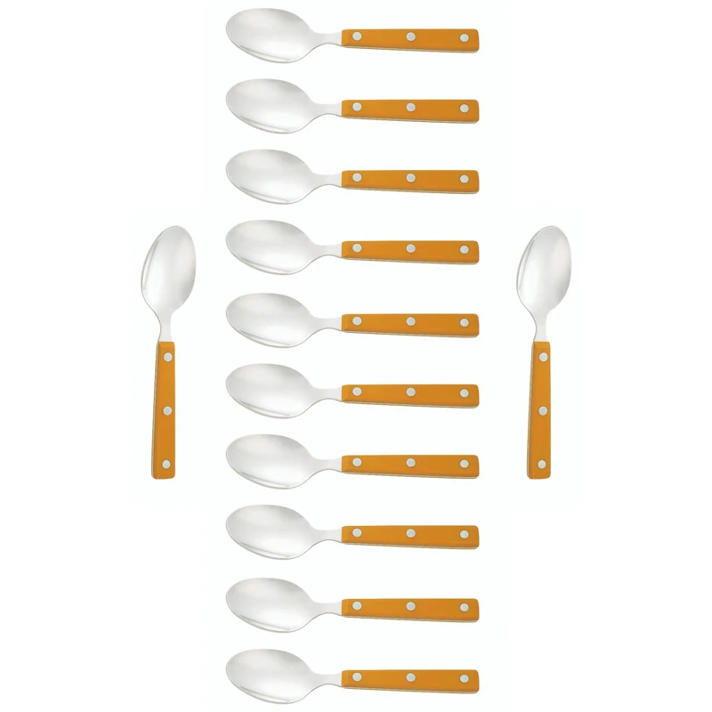 Arcos Table Knives - Box 12 Pieces Table Spoon - Stainless Steel 18/10 and 200 mm (7.87 Inch) - Handle Polyoxymethylene (POM) Mustard Colour (12 Piece)