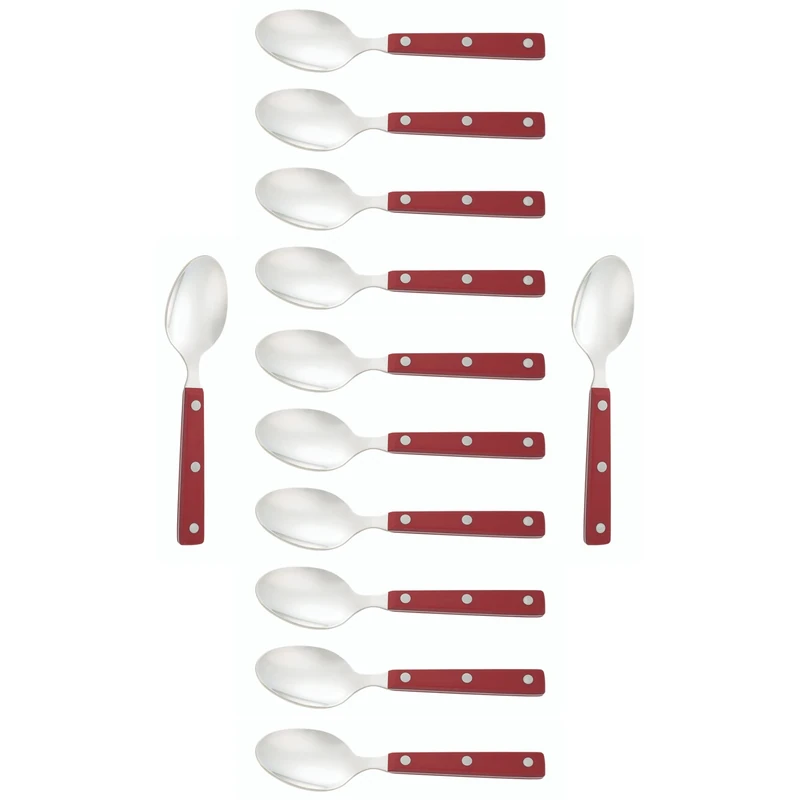 Arcos Table Knives - Box 12 Pieces Table Spoon - Stainless Steel 18/10 and 200 mm (7.87 Inch) - Handle Polyoxymethylene (POM) Red Colour (12 Piece)